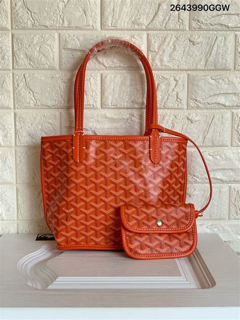 goyard orange tote.